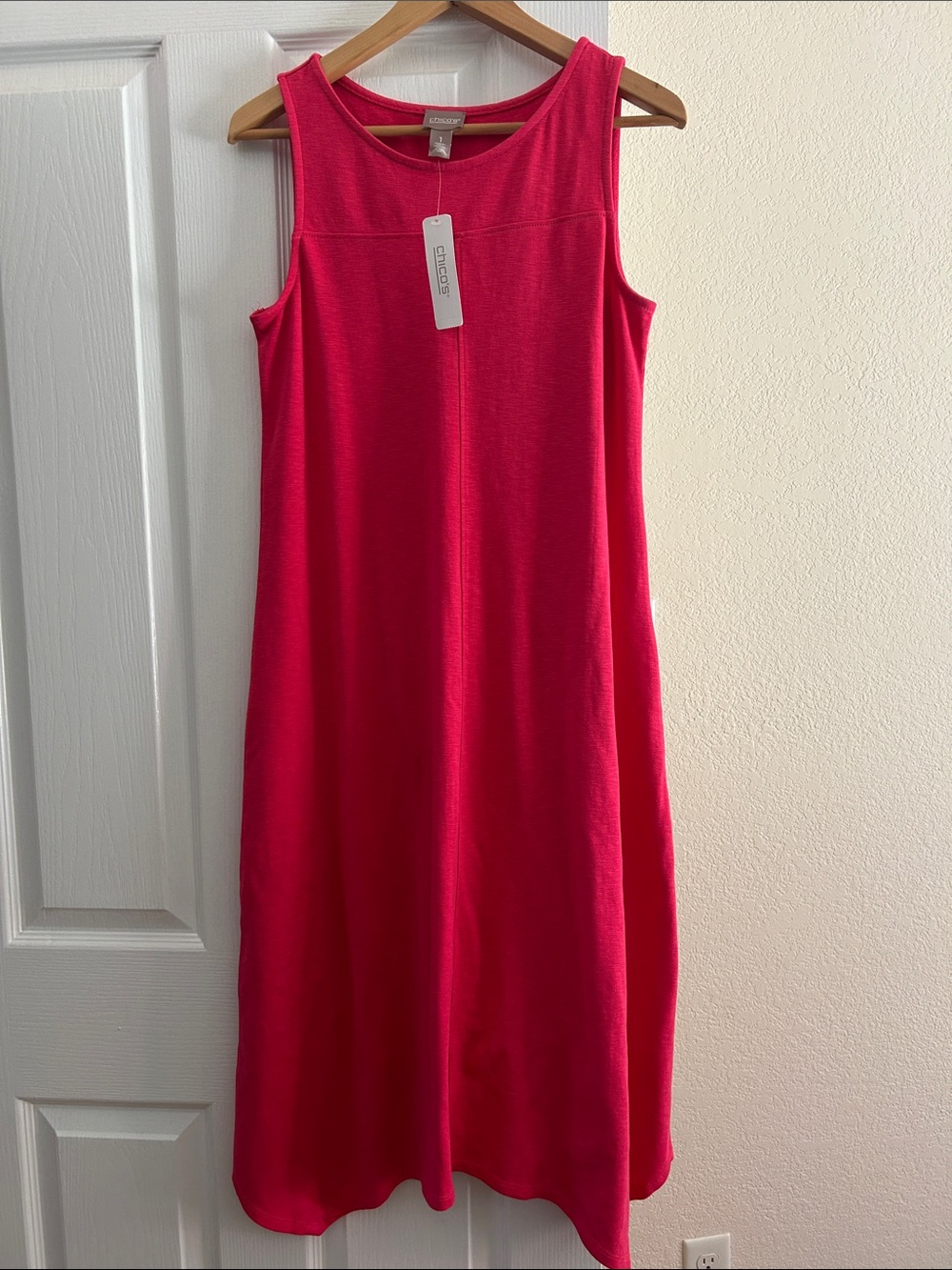 NWT - 🩷 Chico’s Coral Fushia Sleeveless Midi Shoshone Dress
